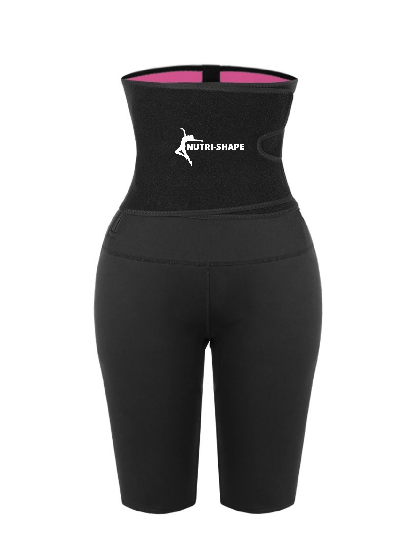 Nutri-Shed: Ultrathin Black & Pink Neoprene Shorts W/High Nutri-Shape Waist Trainer - Nutri Shed Supplement Lab 
