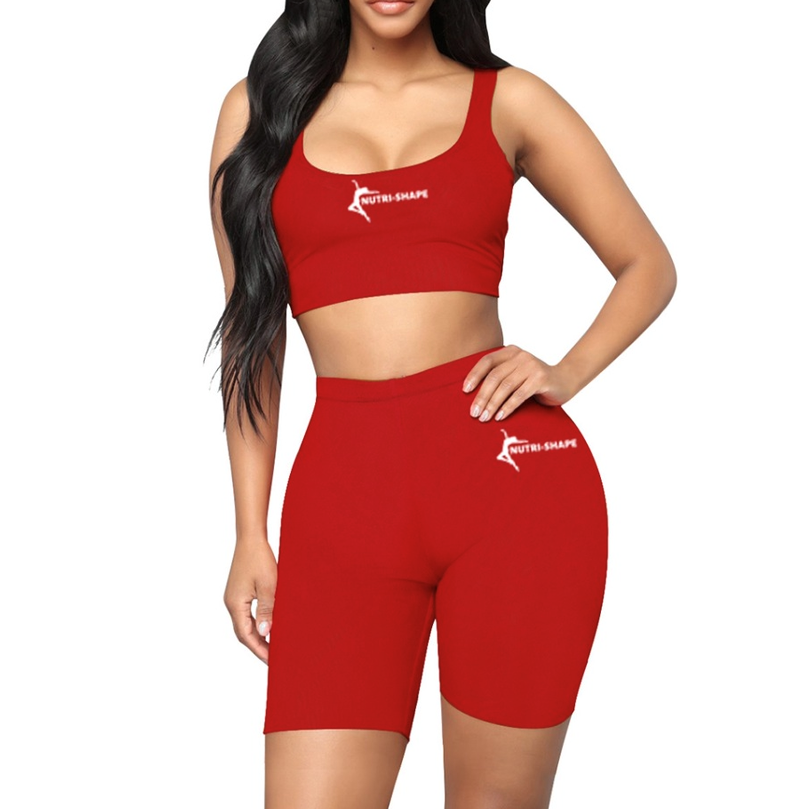 Nutri-Shed: Comfortable Nurti-Shape Cropped Sports Shorts And Top W/High Waist Mid Support - Nutri Shed Supplement Lab 