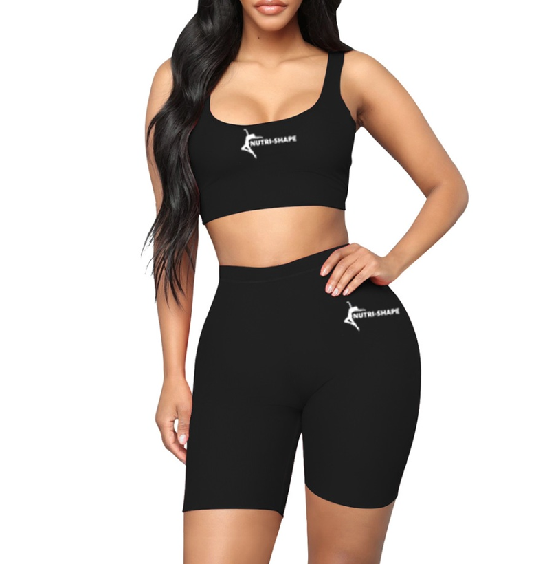 Nutri-Shed: Comfortable Nurti-Shape Cropped Sports Shorts And Top W/High Waist Mid Support - Nutri Shed Supplement Lab 