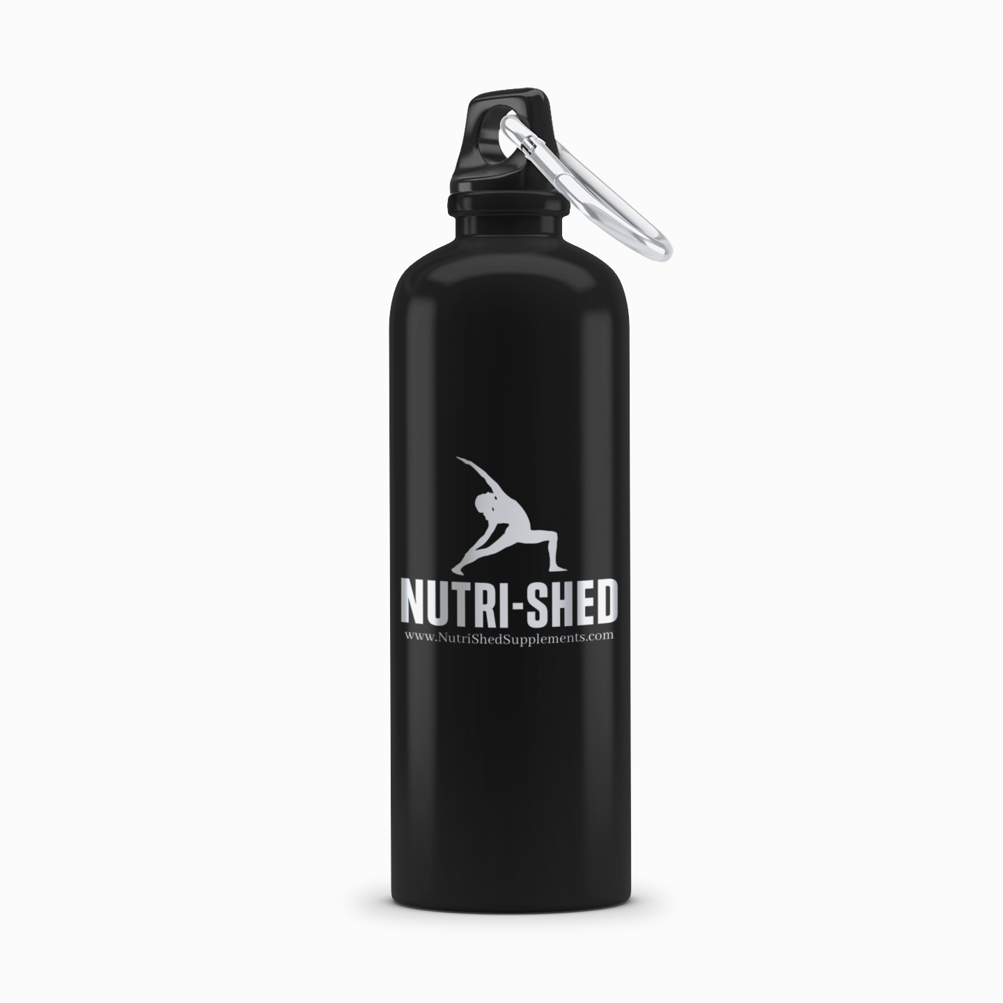 Nutri-Shed: 24-Ounce Aluminum Water Bottle - Carabiner Clip Included - Nutri Shed Supplement Lab 